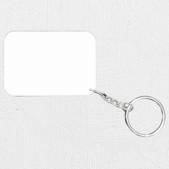 Alternative view of Rectangle Polymer Keyring Black