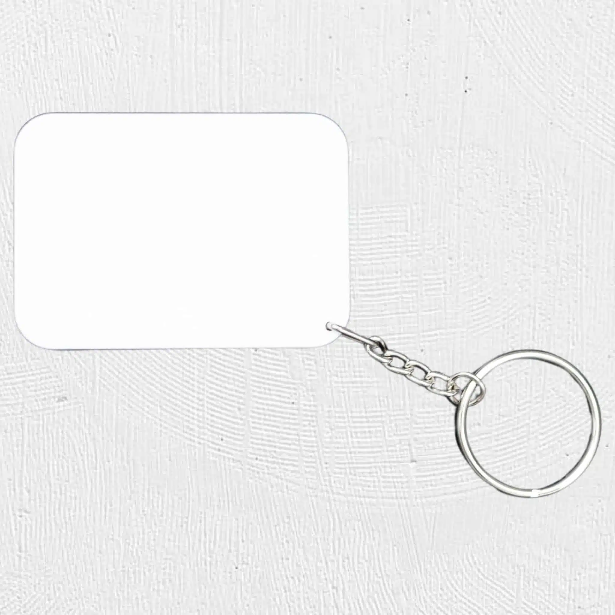 Alternative view of Rectangle Polymer Keyring Black