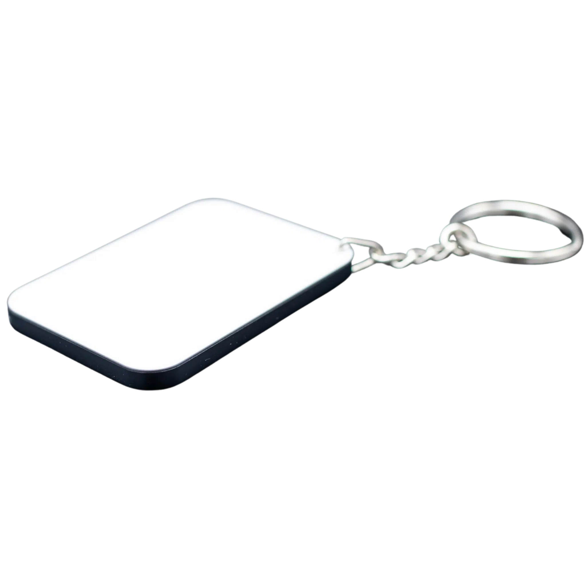 Rectangle Polymer Keyring Black