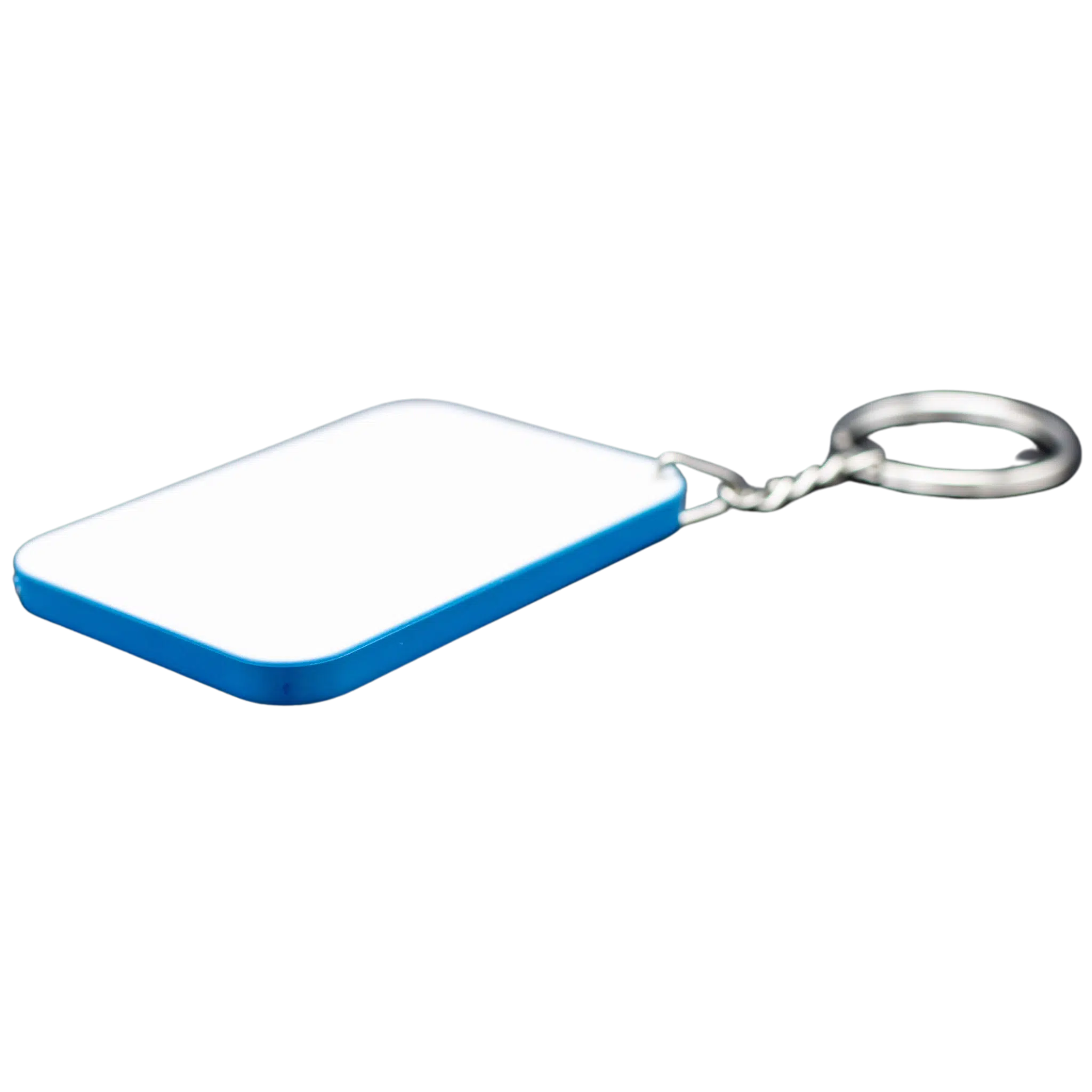 Rectangle Polymer Keyring Blue