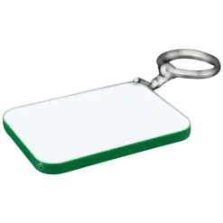 Keyring (Polymer; Green edge; 4.8cm x 6.7cm; Each)