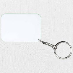 Alternative view of Rectangle Polymer Keyring Green
