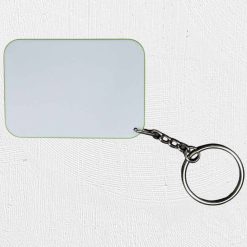 Alternative view of Rectangle Polymer Keyring Lime Green