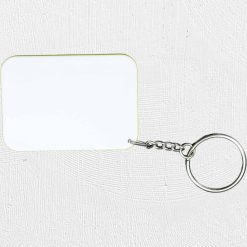 Alternative view of Rectangle Polymer Keyring Yellow