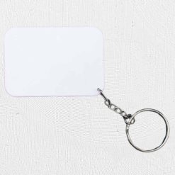 Alternative view of Rectangle Polymer Keyring Purple