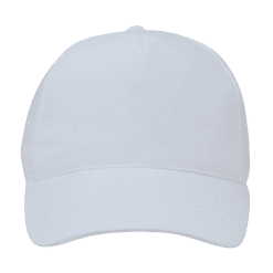 Cap (White; Plastic clip; 5 Panel; 100% Polyester)