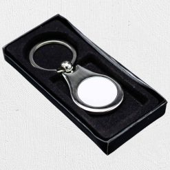 Alternative view of Round Metal Keyring 002