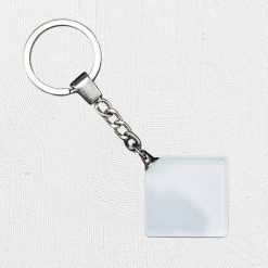 Alternative view of Square Glass Keyring