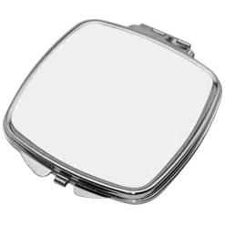 Compact Mirror (Square; Silver; Each; Glass/Metal)