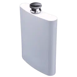 Hip Flask (Metal; White; 8 oz; Each)