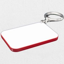 Alternative view of Rectangle Polymer Keyring Red