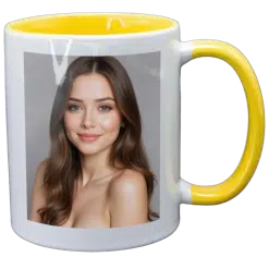 Alternative view of Mug (Yellow; Two Tone; 11oz; Ceramic)