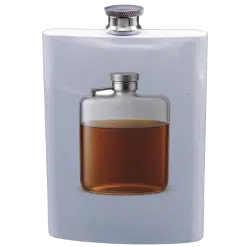 Alternative view of Hip Flask (Metal; White; 8 oz; Each)