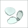 Compact Mirror (Glass; Heart; Silver; Each)
