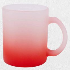 Alternative view of 11oz Frosted Glass Mug Red