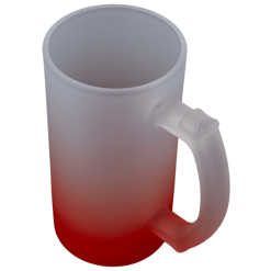 16oz Beer mug red frosted (set of 2)