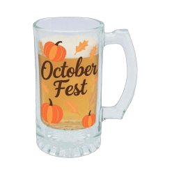 Alternative view of 16oz Beer mug plain glass with label (set of 2)