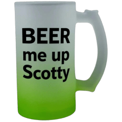 Alternative view of 16oz Beer mug green frosted (set of 2)