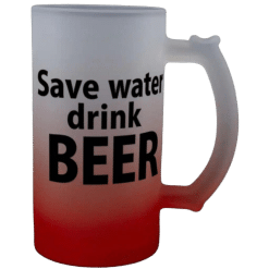 Alternative view of 16oz Beer mug red frosted (set of 2)