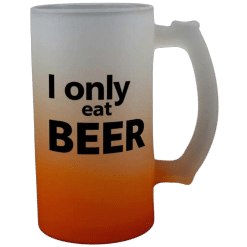 Alternative view of 16oz Beer mug orange frosted (set of 2)