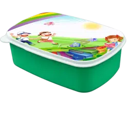 Alternative view of Lunch Box (Green; Rectangle; Plastic with metal plate for sublimation)