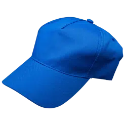 Cap (Blue; Velcro fastener; 5 Panel; 100% Polyester)