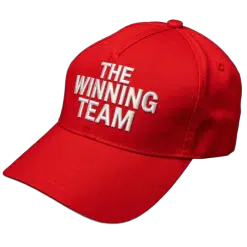 Alternative view of Cap (Red; Plastic clip; 5 Panel; 100% Polyester)