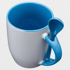 Alternative view of Ceramic Mug with Spoon Light Blue