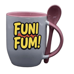 Alternative view of Mug with spoon (Pink; Ceramic)