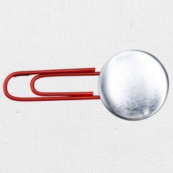 Alternative view of 25mm Paper Clip Badge Red