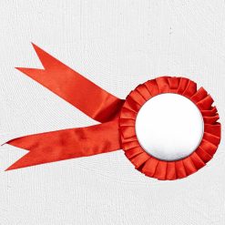Alternative view of 50mm Rosette Button Badge Red