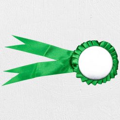 Alternative view of 50mm Rosette Button Badge Green