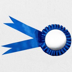 Alternative view of 50mm Rosette Button Badge Blue