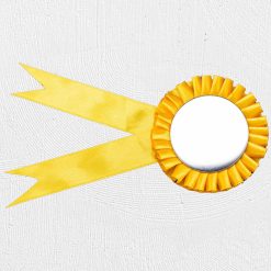 Alternative view of 50mm Rosette Button Badge Yellow