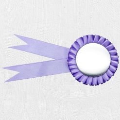 Alternative view of 50mm Rosette Button Badge Purple