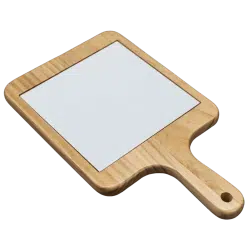 Platter plate with tile (Square; Wood; Ceramic)