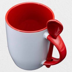 Alternative view of Ceramic Mug with Spoon Red