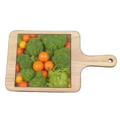 Alternative view of Platter plate with tile (Square; Wood; Ceramic)