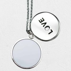 Alternative view of Metal Love Necklace Silver