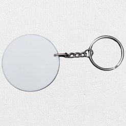 Alternative view of Round Polymer Keyring Black