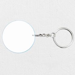 Alternative view of Round Polymer Keyring Blue