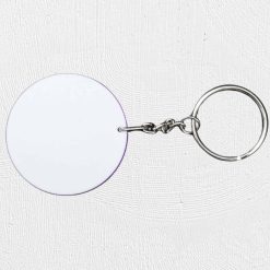 Alternative view of Round Polymer Keyring Purple