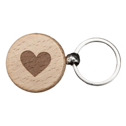 Alternative view of Keyring 7 (Round; Engraving; Wood; 35mmx35m; Each)