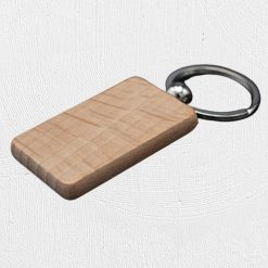 Alternative view of Small Rectangle Wooden Engraving Keyring