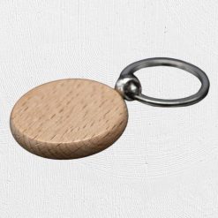Alternative view of Round Wooden Engraving Keyring