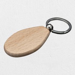 Alternative view of Teardrop Shaped Wooden Engraving Keyring