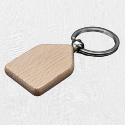 Alternative view of House Shaped Wooden Engraving Keyring