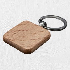 Alternative view of Square Wooden Engraving Keyring