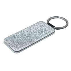 Keyring (PU; Silver Glitter; Rectangle; 76mmx35mm; Each)