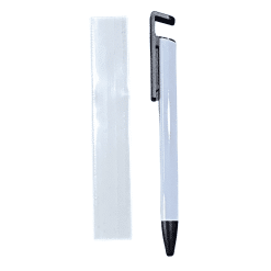 Pen with phone holder (White; Aluminium; Each)